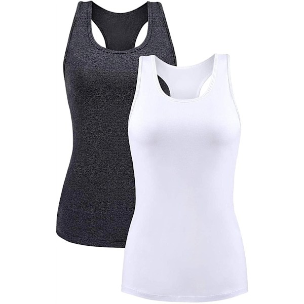 Charmo Dame Bomull Camisole Hylle BH Tank Top Strechy Undershirts Cami 2 PakkerM