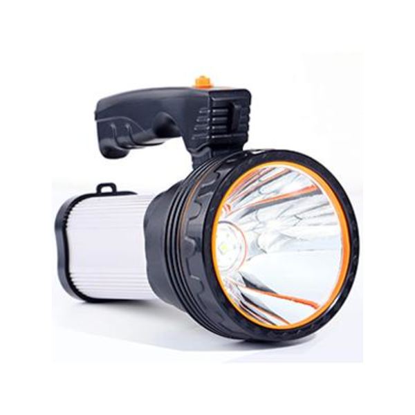 LED-ficklampa 7000 lumen, uppladdningsbar, vattentät IPX4, bärbar campinglampa 9000 mAh, campinglampa, bärbar strålkastare (silver)
