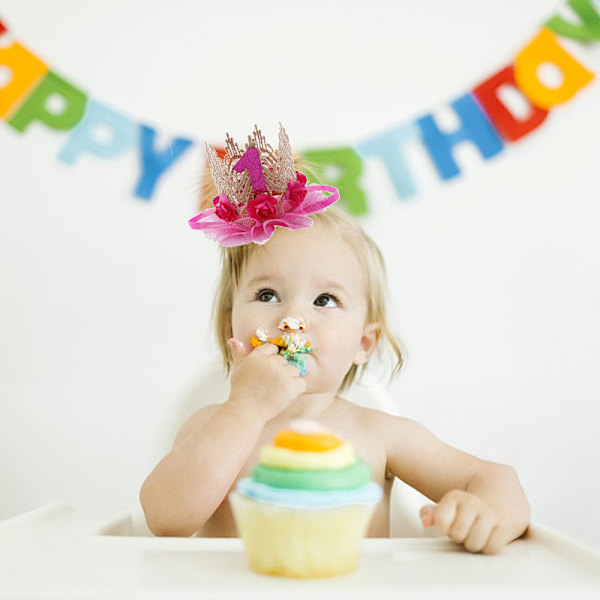 Baby Lace Flower Crown 1st Birthday Headband, Girl Boy Gift,Photo Booth Props