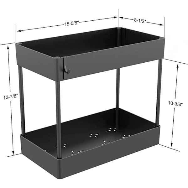 Under Sink Organizer, Under Bathroom Sink Storage 2 Tier