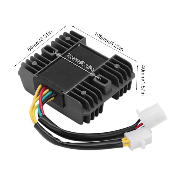 12V Motorsykkel Spenningsregulator Likretter 6-Linje 2 Plugger Aluminium Legering for ATV250 300 CF250