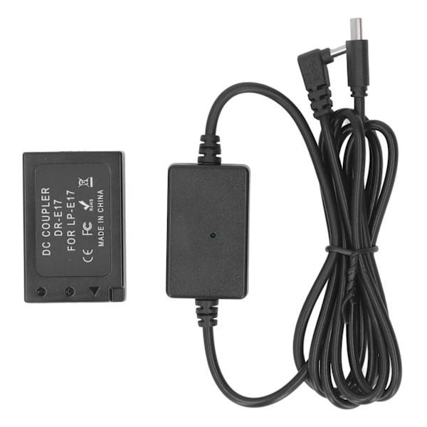 LP E17 Dummy Batteri DR E17 DC Koppling med Typ C Strömadapter Kamera Dummy Batteri för 760D 750D 77D 800D 850D M3 M5 M6 M6 Mark II R10 R8