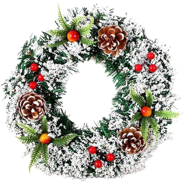Håndlaget julekrans i kroneform