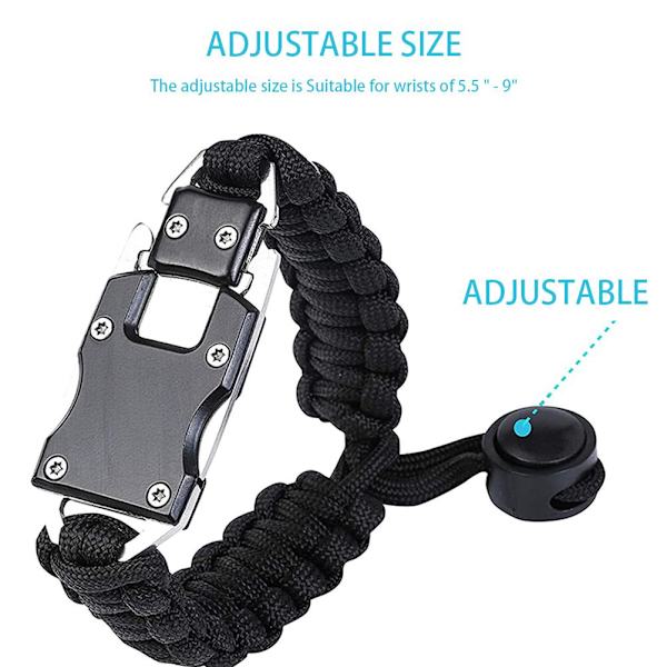 Paracord Armband för Utomhusverktyg Överlevnadsredskap Multifunktionell Överlevnadsarmband för Camping Vandring Fiske