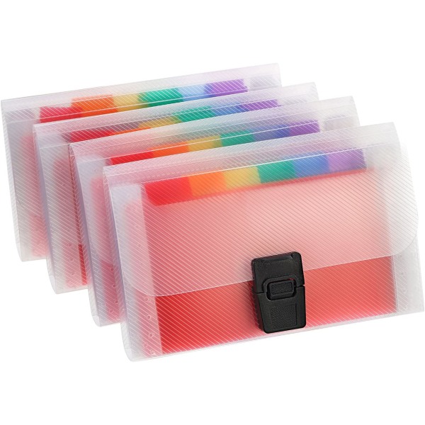 4-pack Mini Dokumentmapp A6 7,1 x 4,45 x 1,1 tum Regnbåge Expan