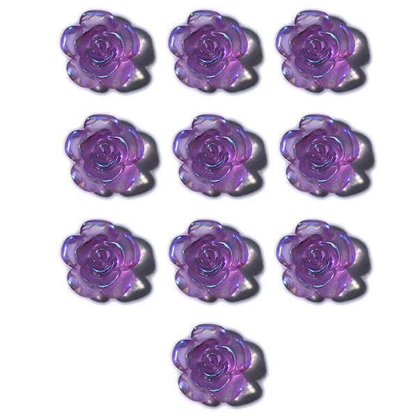 Nagelkonst 3D Harts Resin Vit Ros Blomdesign Aurora Kronblad Nagel