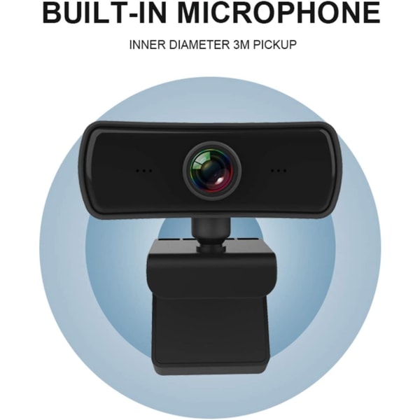 1080P op til 2K-webkamera, HD-webkamera med mikrofon og privatliv
