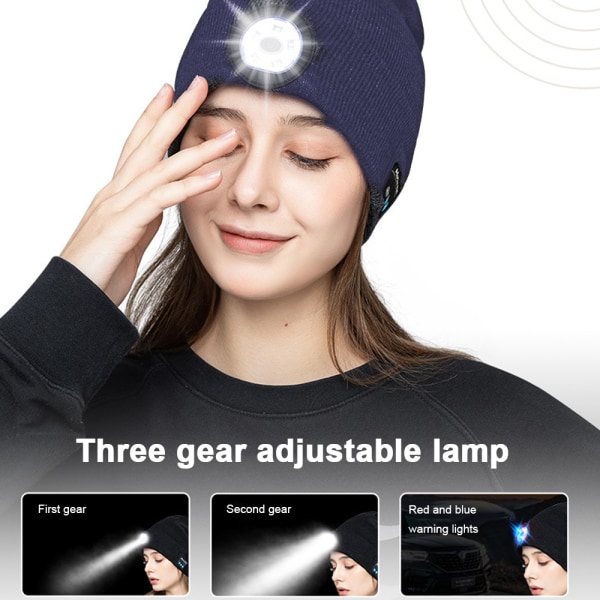 Bluetooth headset led lampehætte Udendørs natløbebelysning
