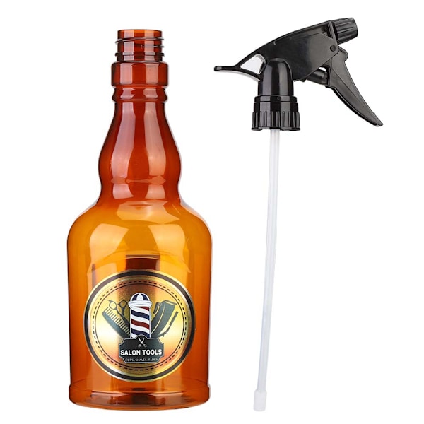 650 ml Vintage täytettävä vesisuihkepullo parturi-kampaamo suihkepullo hiustyökalu (ruskea)