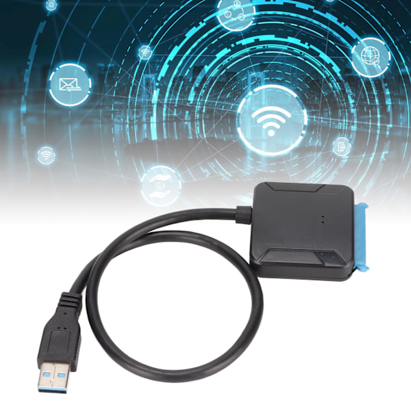 SATA till USB Adapterkabel Lättvikt Liten Storlek SATA till USB Kabel för 2.5/3.5 Tums Hårddisk 110 Till 240V EU-kontakt