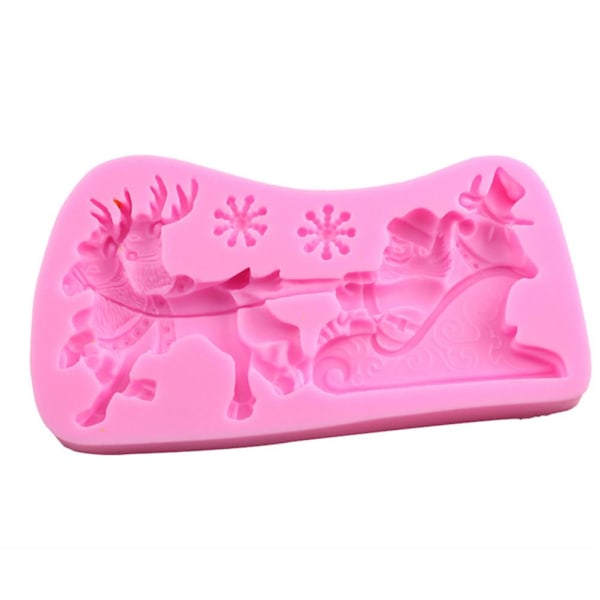 Festlig Silikonform för Fondant, Perfekt Julkakdekoration, Non-Stick Livsmedelsgodkänd Silikon, Säker för Ugn, Mikrovågsugn, Diskmaskin, Kylskåp