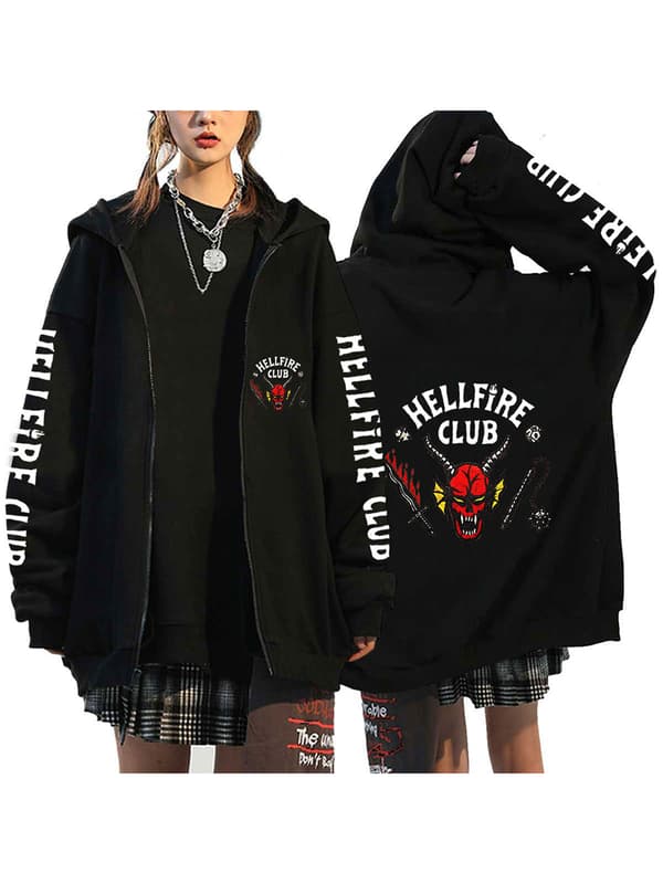 Stranger Things 4 Dame Genser Hettegenser Oversized Frakk Z X M