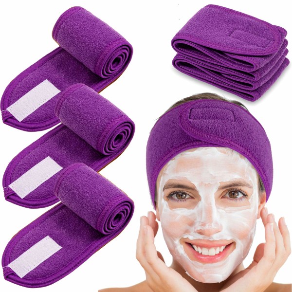 Spa ansigts- pandebånd 4 pakker Head Wrap Terry Cloth Pandebånd