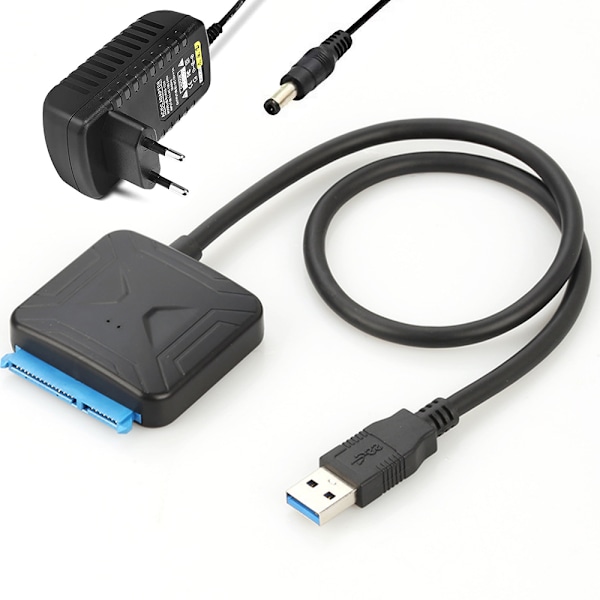 USB 3.0 til Sata harddisk-kabel + amerikansk standard strømforsyning