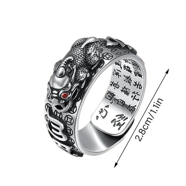 Vintage Silver Pixi Ruby Ring Transfers Open Finger Ring Live Mouth Fashion Herr Ringar Dam Ringar