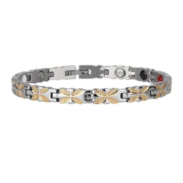 Mote Kvinne Rustfritt Stål Blomsterformet Armbånd Smykke (Sølv)