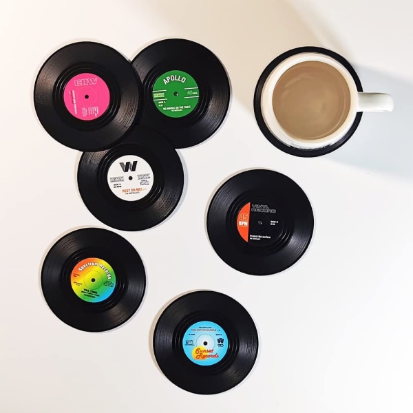 Pladeunderlag til drikkevarer med gaveæske Vinyl Disk Coasters