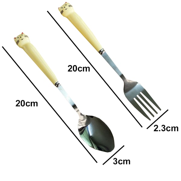 2-delad barn bestick set, middagsbestick sked gaffel set