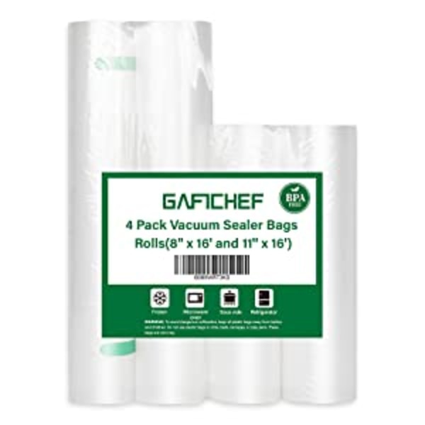 GAFICHEF Vakuumpakkeruller 11x25 4-pak madopbevaringsposer