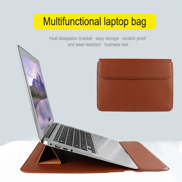 Laptop Cover Skyddsväska, Läderskyddande Yellow small 13 inches