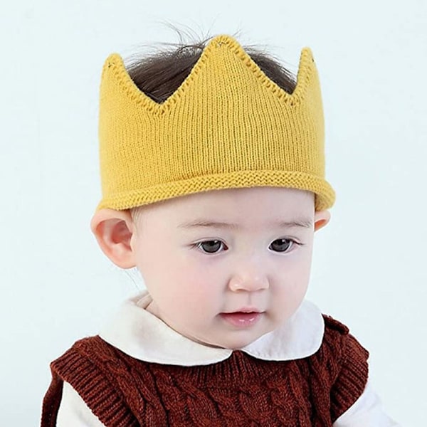 OULII Baby Bursdagskrone Hodebånd Hodeplagg Lue
