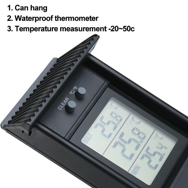 Digital Max Min växthustermometer för inomhus eller utomhus