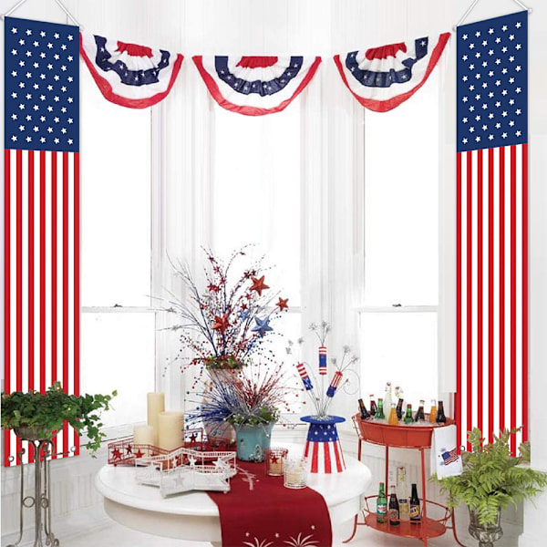 4. heinäkuuta koristeet ulkona - Ripustettavat Amerikan lipun bannerit