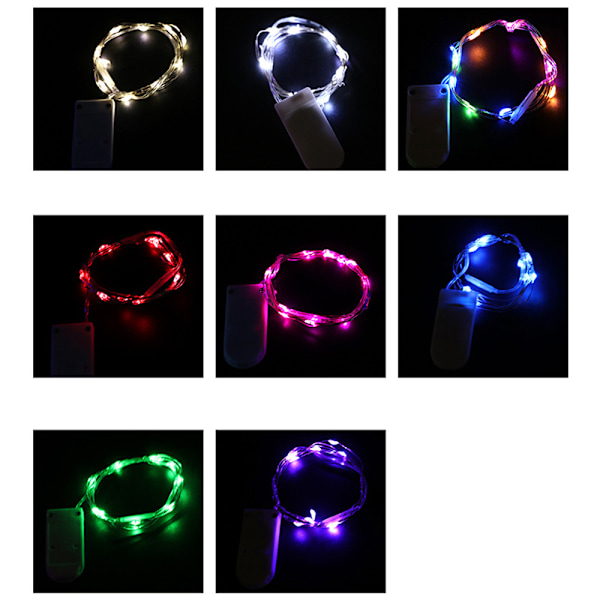 16-pack batteridrivna fe-lampor, 6,5 fot mikro-LED-stjärnljus
