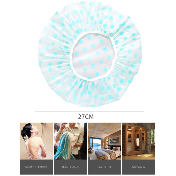 3 stk. vandtætte EVA-plast hætter, elastiske genanvendelige badehætter
