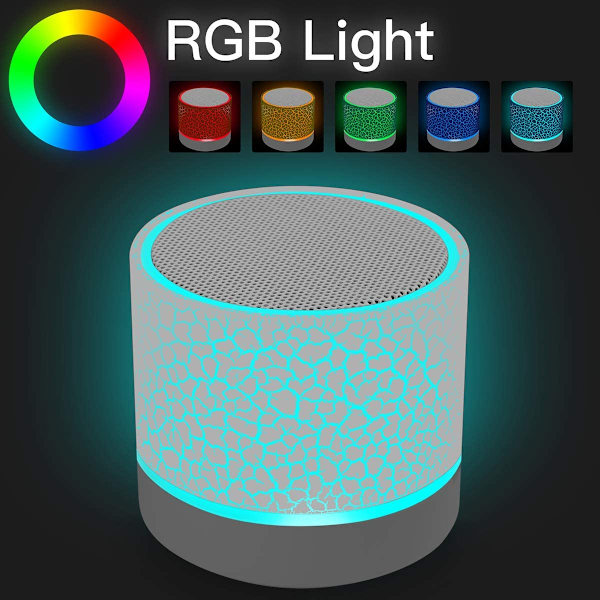 Bärbar trådlös mini Bluetooth-högtalare, AI Super Bass Stereo uppladdningsbar högtalare med LED-lampor
