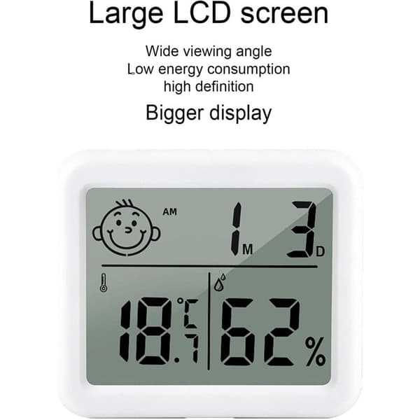Digitalt indendørs hygrometertermometer med LCD-display og hukommelsesfunktion