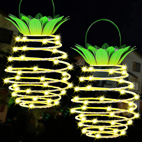 Suurempi 60 LED-ananassolaraulkovalaisin ripustettava lyhty