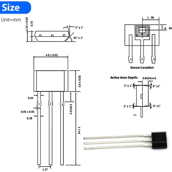 Bipolar Hall-effekt sensor, Hall-effekt sensor, 3-benet Hall-sensor, 30 stk. 49E TO-92 Lineære 3-benede Hall-effekt sensorer til reparation af elbilmotorer