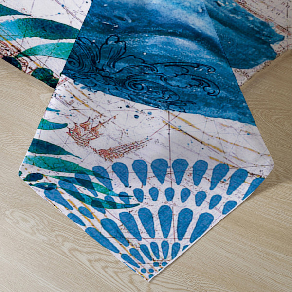3-delat Set med Mjukt Täcke i 3D-tryck, Polyester, Sängkläder (Queen Size)