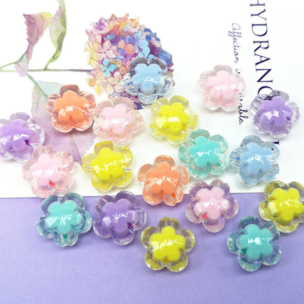 50 st Akryl Pärlor Medium Pärlor Blommor 4 Färger DIY Pärlor