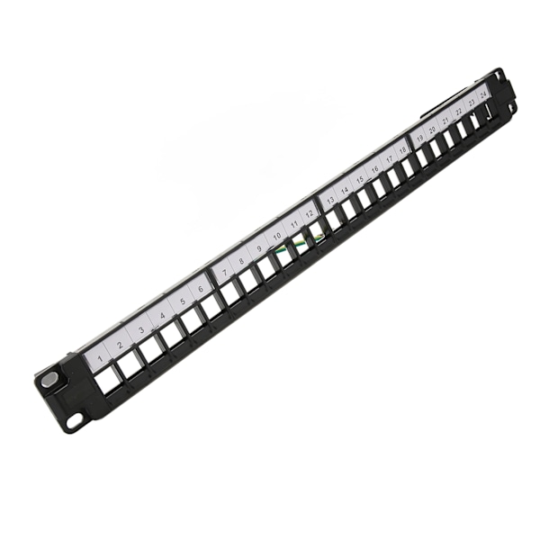 CAT5e Patch Panel 24 Porter Anti Interferens Stabil Polert Metall CAT6 Rackmonterings Panel for 19 Tommers Rackskap