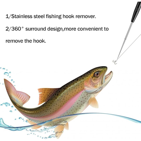 Fiske kroge fjerner sæt, fiskekrog fjernelse værktøjssæt, fiskekrog detacher ekstraktor til saltvand og ferskvand