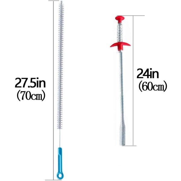 FOMMEN 6-pak Clog Remover Afløbsrens Auger Cleaner Værktøj, Vask