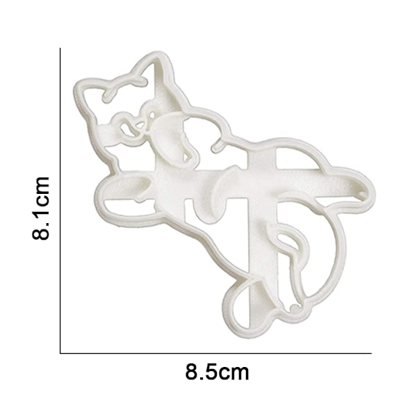 Kissanmuotoiset keksileikkurit, 3D-muotoiset keksileikkurit lapsille, kissanpeppu