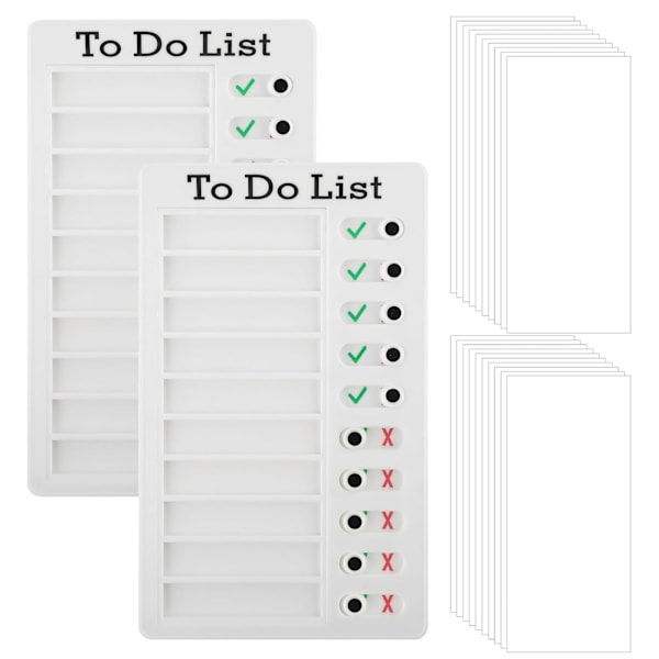 Att göra-lista Checklista Tavla, 2PCS Avtagbar Återanvändbar Checklista Tavla Bärbar Checklista Tavlor