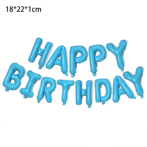 Happy Birthday Ballon Banner Fest 16 Tommer 3D Aluminiumfolie