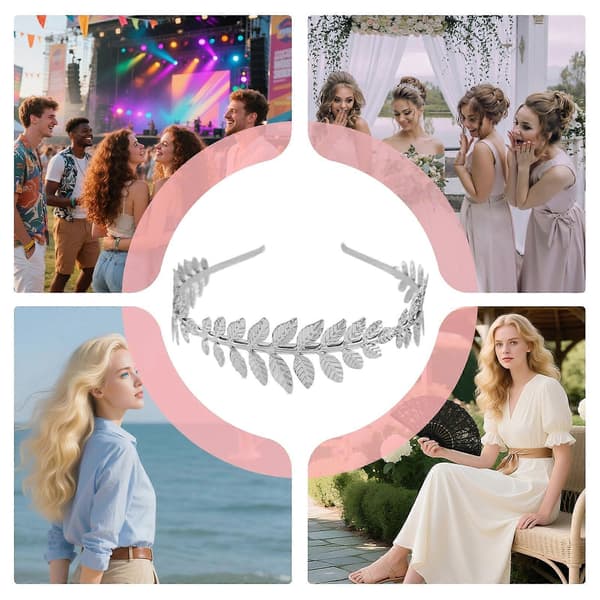 Gullblader Pannebånd med Elegant Boho-design for Brudebryllup og Gresk Laurbær Hårstyling[TT]