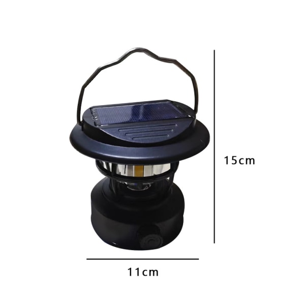 Solar LED Camping Lantern, Bright Portable Survival Lanterns, Mul black