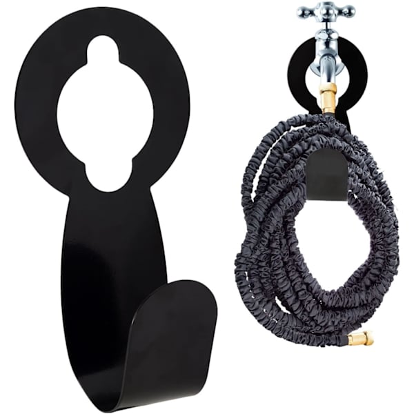 Metal Slangeholder i Støbejern Sort