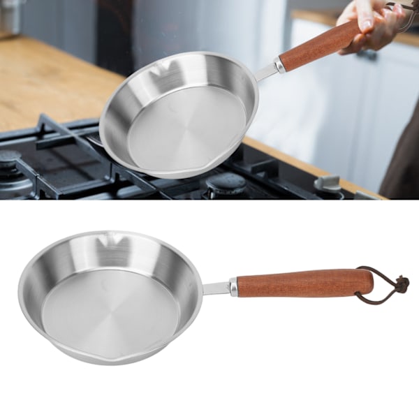 12 cm rostfri stekpanna non-stick äggpanna stekpanna för hushåll restaurang induktionshäll