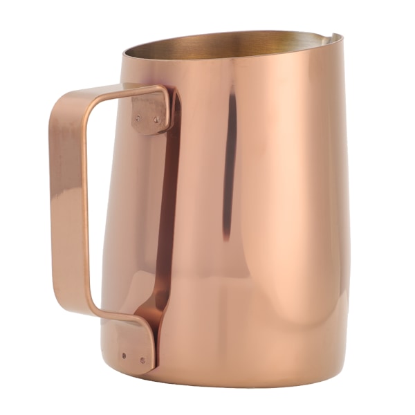 Mjölkskummare i Barista-stil, mjölkkanna i rostfritt stål för mångsidiga espresso-tillbehör, Latte Art-verktyg med unik fasad pipdesign för