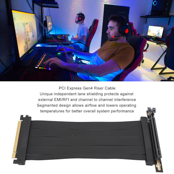 PCIE4.0 X16 -nousujohto, 7,9 tuuman pituus, oikea kulma, suuri nopeus, pystysuora asennus, PCI Express Gen4 GPU -jatkokaapeli RTX3080ti:lle