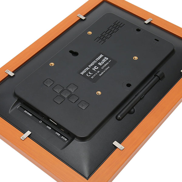10,1 tums digital fotoram i trä 1280x800 HD IPS-skärm Video Elektronisk bildram för hemmet 100–240 V EU-kontakt