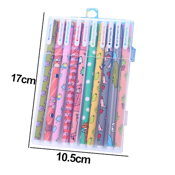 Gelpennor, skrivpenna, blandade färger, 10-pack