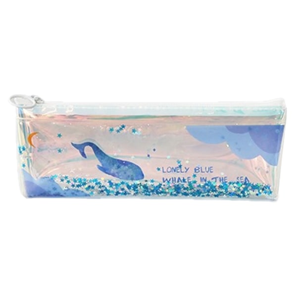 Morsom blå havblåhval med paljetter Drift blyantposer